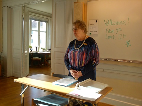 Ordf. Margit Viklund hälsar huvudmännen välkommen.